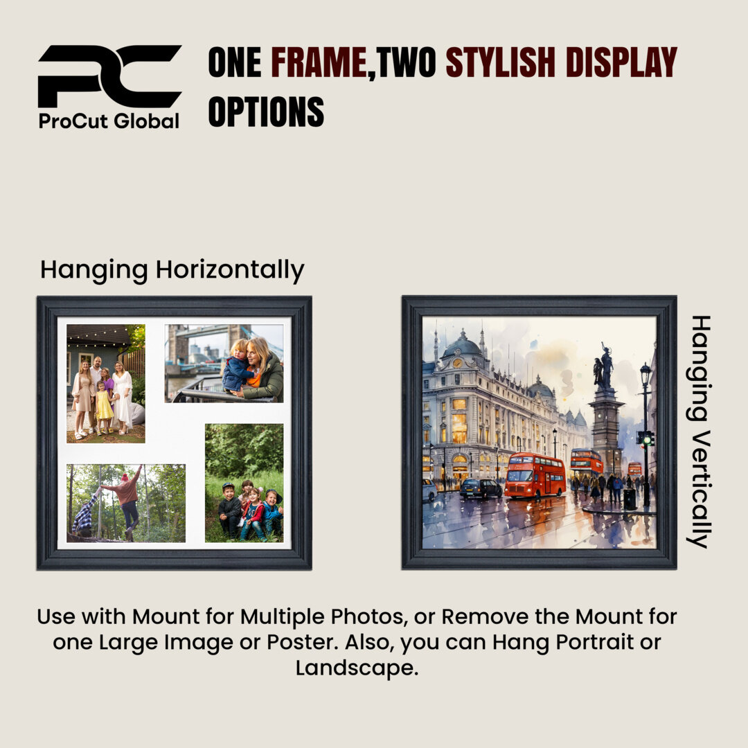 12x12" Red Classic Multi Aperture Photo Frame - Fits 6x4" (x4) Photos | Collage Frame thumbnail 4