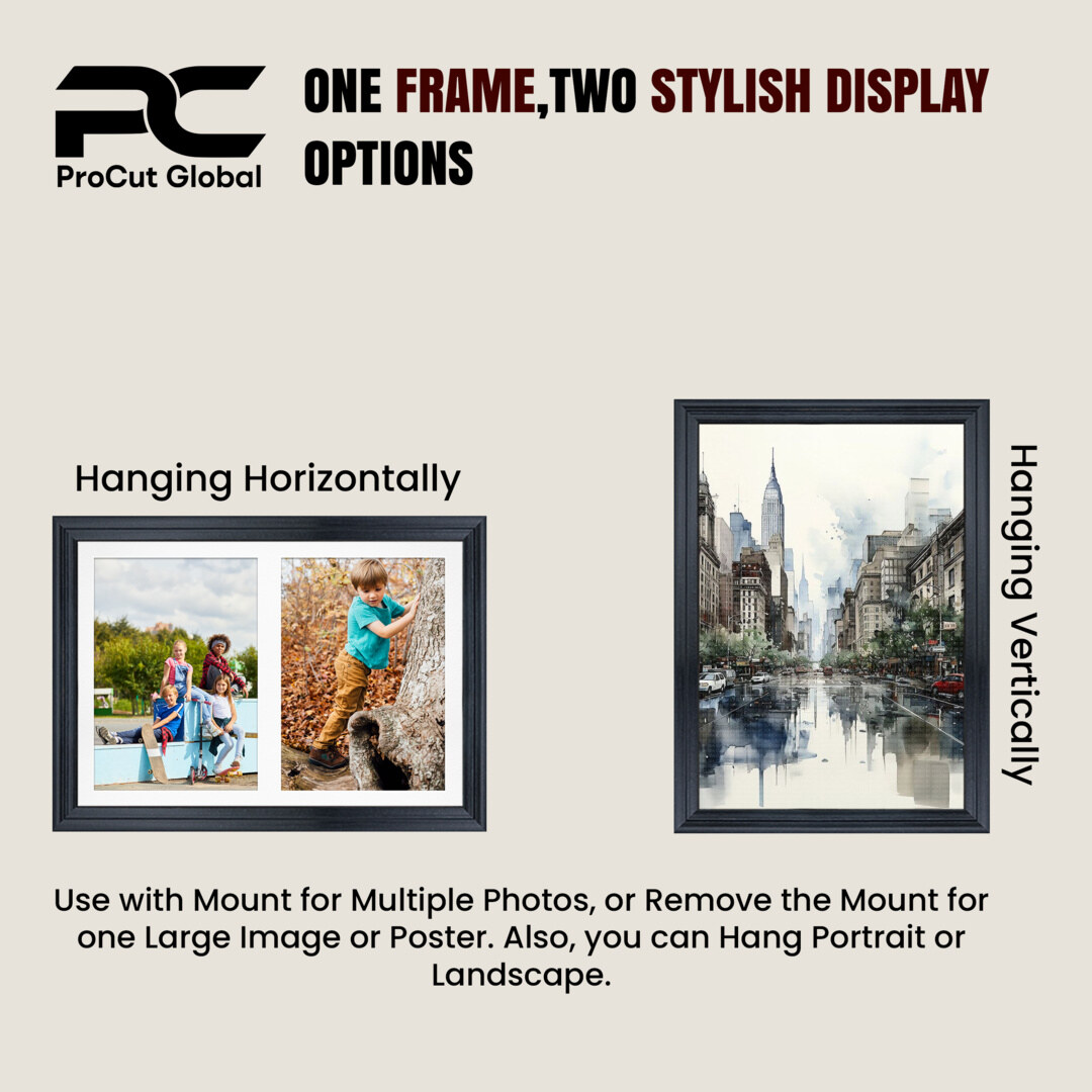 20x14" Classic Walnut Multi Aperture Photo Frame - Fits A4 (x2) Photos | Collage Frame thumbnail 4