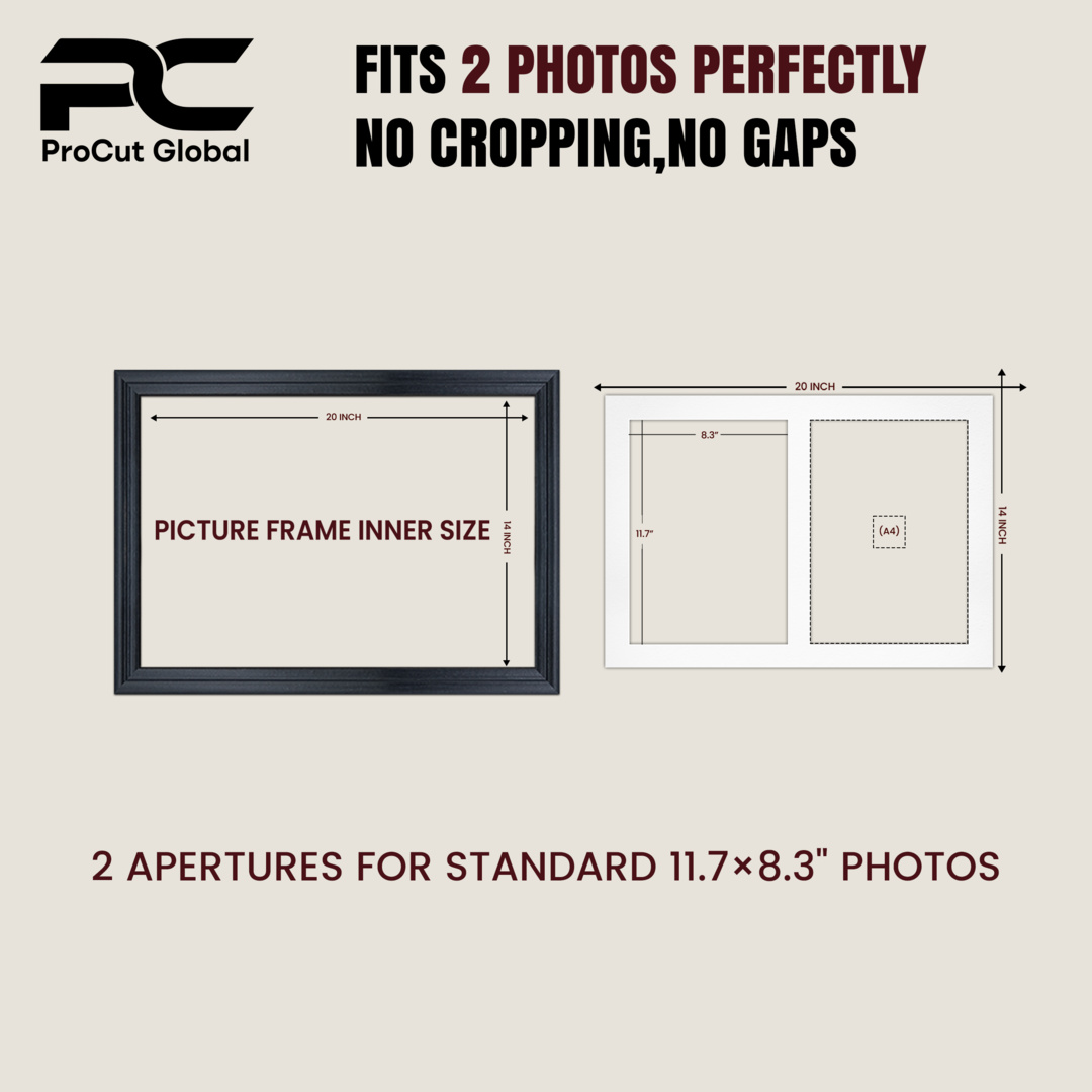 20x14" Country Pine Classic Multi Aperture Photo Frame - Fits A4 (x2) Photos | Collage Frame thumbnail 3