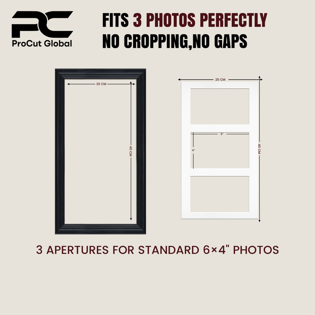 40x20cm Purple Classic Multi Aperture Photo Frame - Fits 6x4" (x3) Photos | Collage Frame thumbnail 3