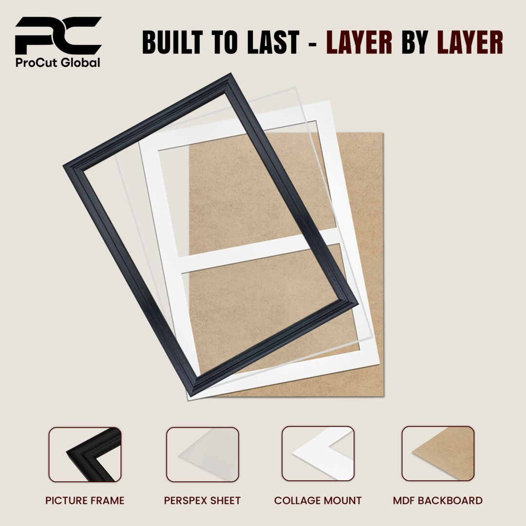 20x14" White Classic Multi Aperture Photo Frame Holds A4 (x2) Photos With Burnt Orange Mount | Modern Collage Frame thumbnail 5