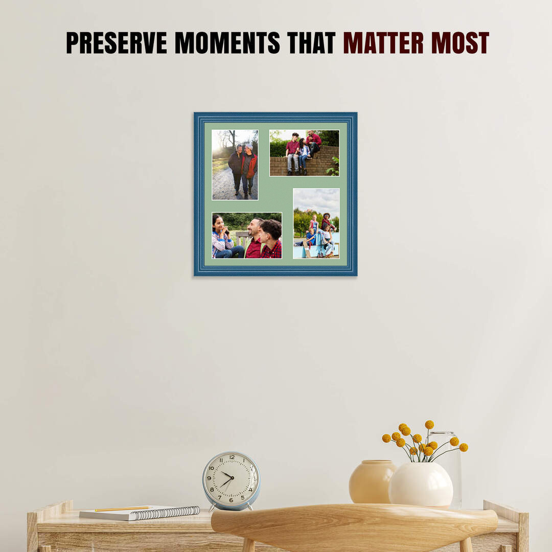 12x12" Navy Blue Classic Multi Aperture Photo Frame - Fits 6x4" (x4) Photos | Collage Frame thumbnail 2