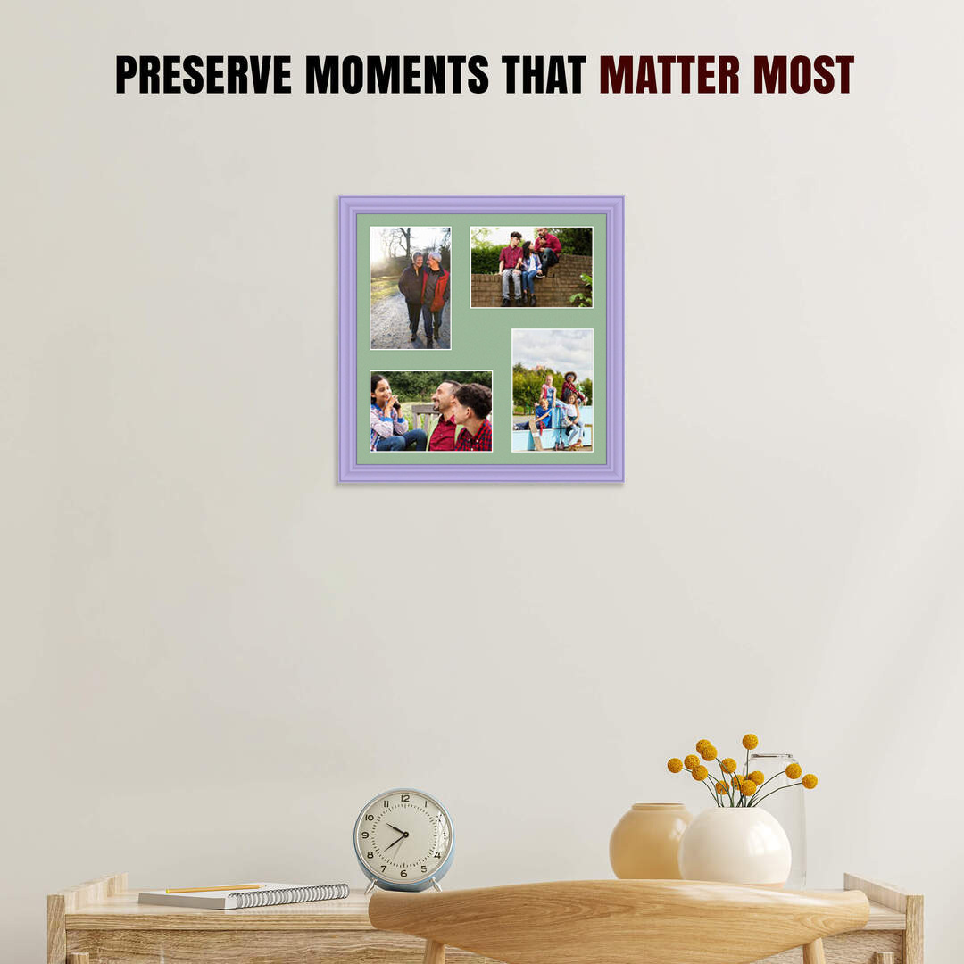 12x12" Purple Classic Multi Aperture Photo Frame - Fits 6x4" (x4) Photos | Collage Frame thumbnail 2