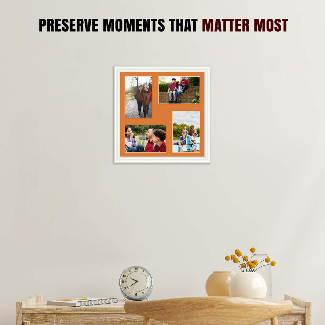 12x12" Classic White Multi Aperture Photo Frame - Fits 6x4" (x4) Photos | Collage Frame thumbnail 2