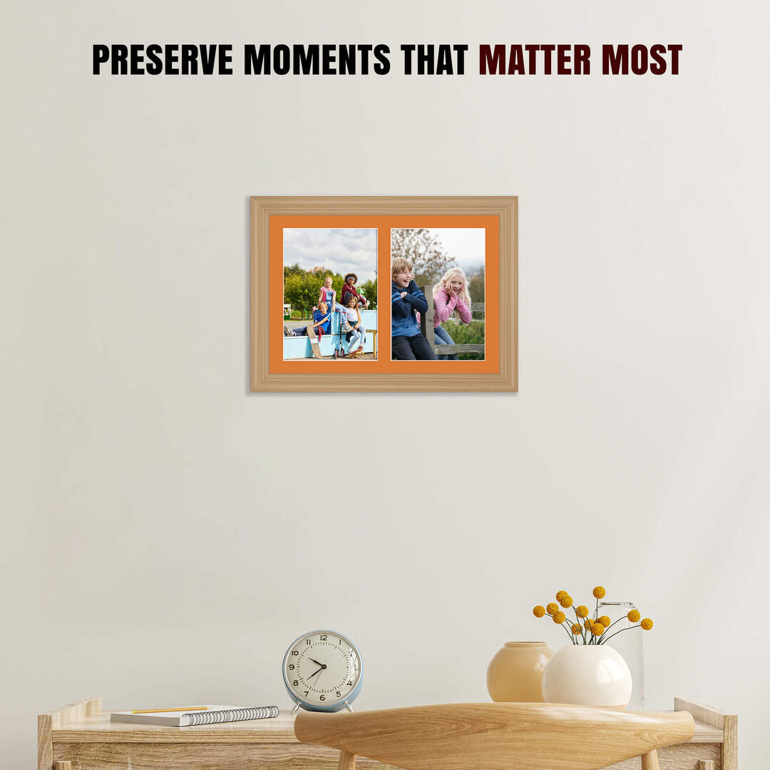20x14" Classic Country Pine Multi Aperture Photo Frame - Fits A4 (x2) Photos | Collage Frame thumbnail 2
