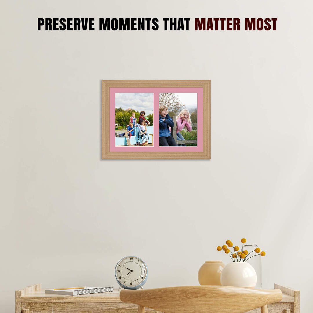 20x14" Country Pine Classic Multi Aperture Photo Frame - Fits A4 (x2) Photos | Collage Frame thumbnail 2