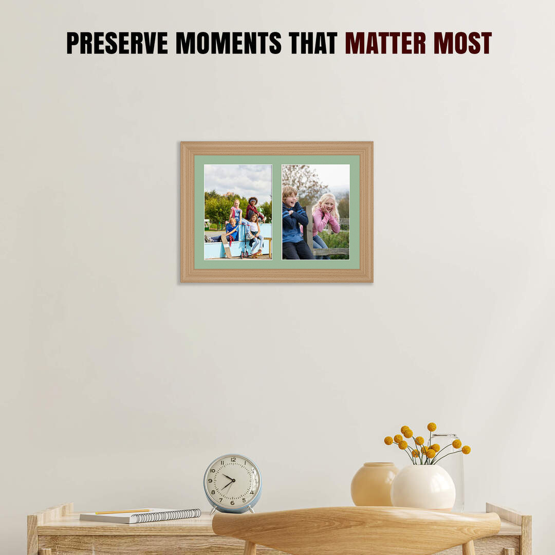 20x14" Country Pine Classic Multi Aperture Photo Frame - Fits A4 (x2) Photos | Collage Frame thumbnail 2