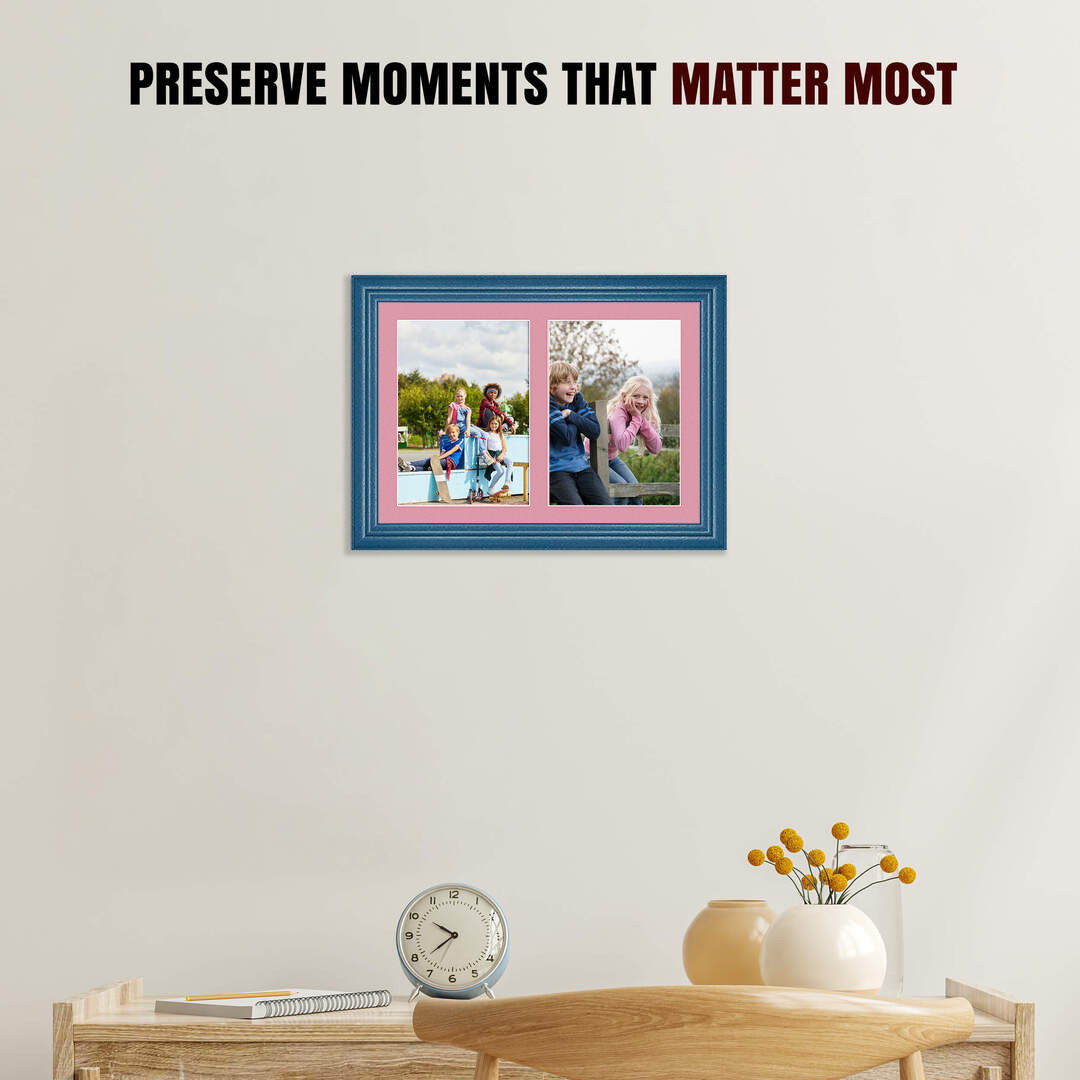 20x14" Navy Blue Classic Multi Aperture Photo Frame - Fits A4 (x2) Photos | Collage Frame thumbnail 2