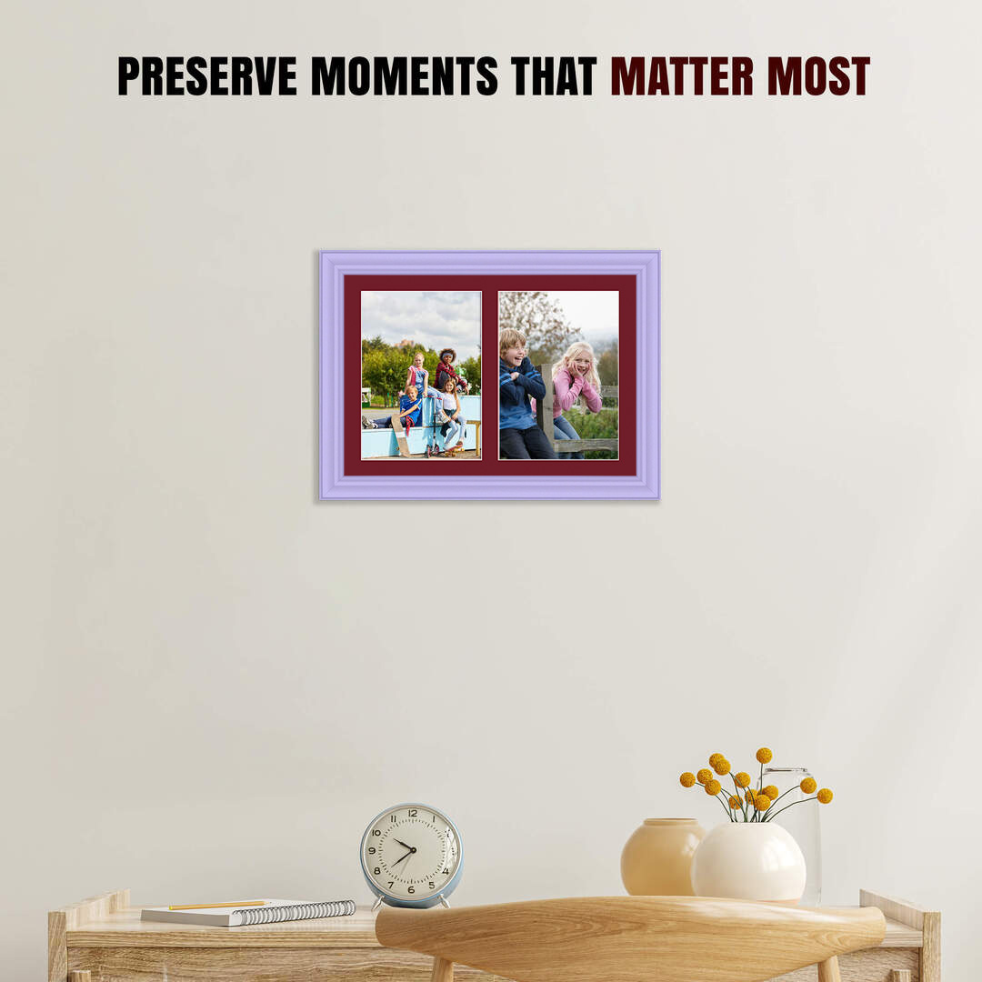 20x14" Purple Classic Multi Aperture Photo Frame - Fits A4 (x2) Photos | Collage Frame thumbnail 2