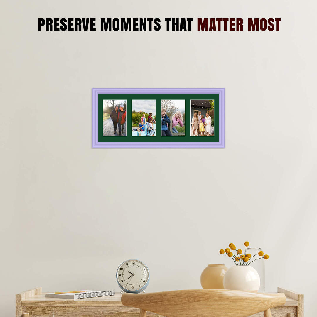 50x20cm Purple Classic Multi Aperture Photo Frame - Fits 6x4" (x4) Photos | Collage Frame thumbnail 2