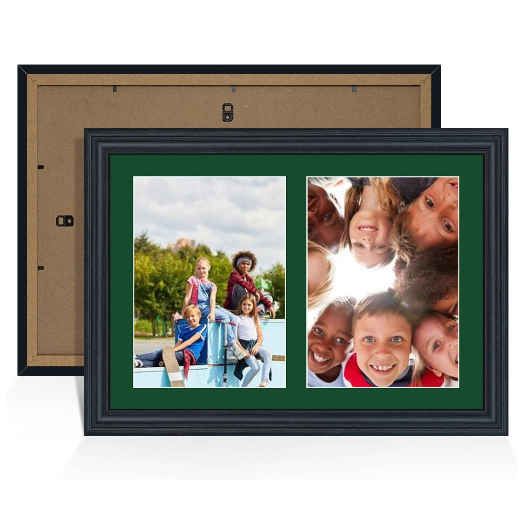 20x14" Black Classic Multi Aperture Photo Frame - Fits A4 (x2) Photos | Collage Frame