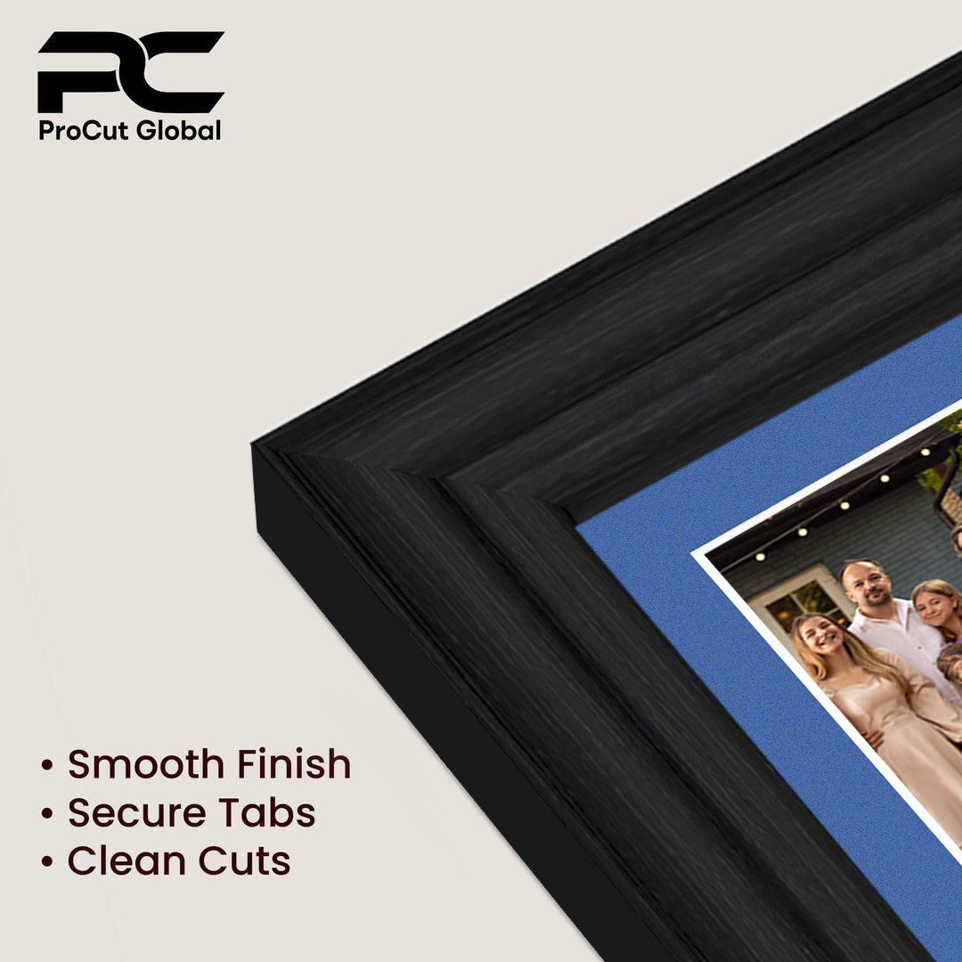 12x12" Black Classic Multi Aperture Photo Frame Holds 6x4" (x4) Photos With Pacific Blue Mount | Modern Collage Frame thumbnail 7