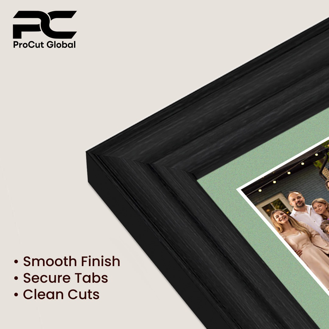 12x12" Black Classic Multi Aperture Photo Frame Holds 6x4" (x4) Photos With Sage Green Mount | Modern Collage Frame thumbnail 7