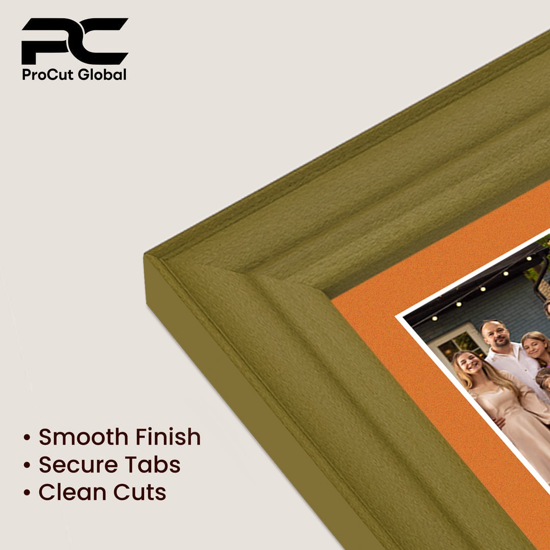 12x12" Gold Classic Multi Aperture Photo Frame Holds 6x4" (x4) Photos With Burnt Orange Mount | Modern Collage Frame thumbnail 7