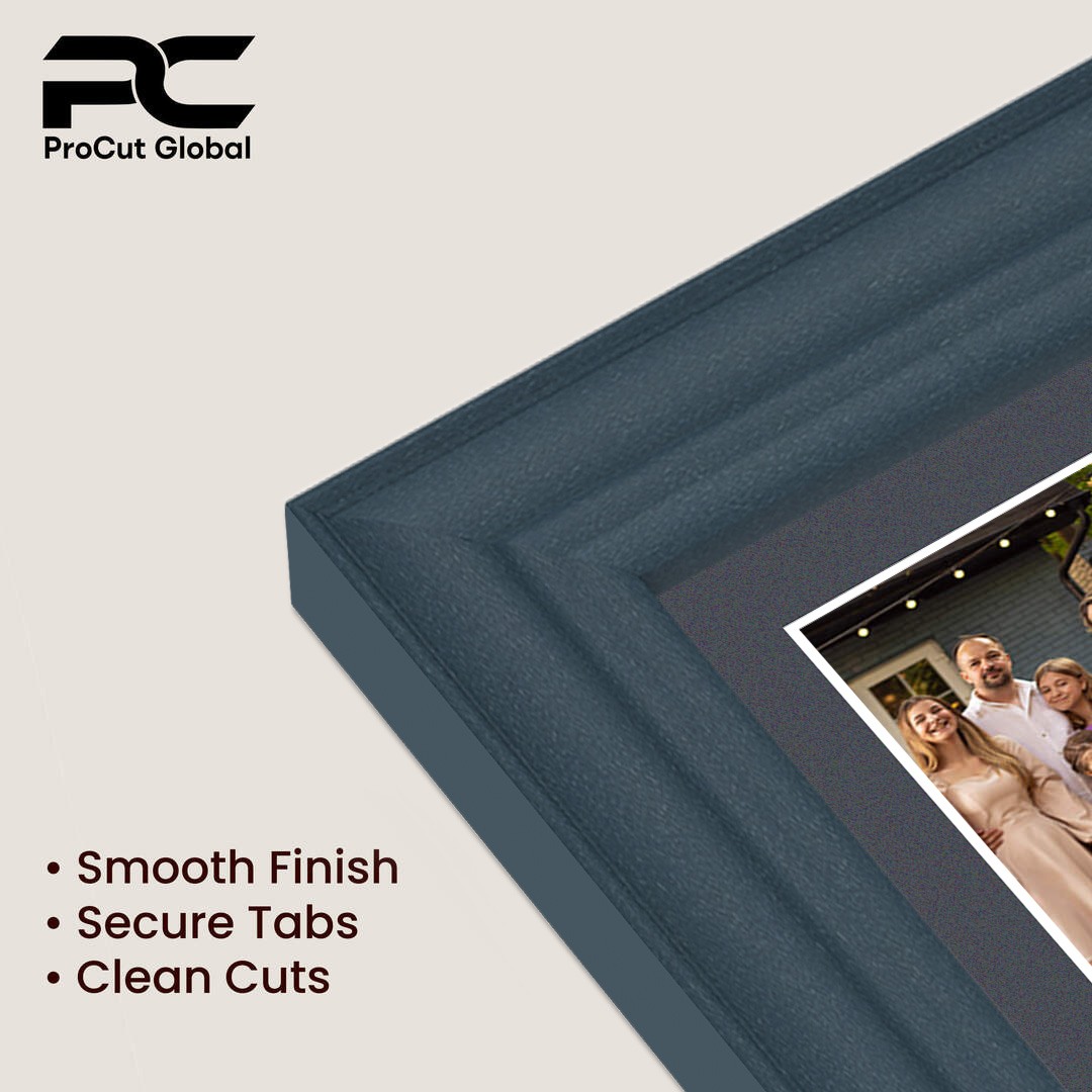 12x12" Navy Blue Classic Multi Aperture Photo Frame Holds 6x4" (x4) Photos With Charcoal Grey Mount | Modern Collage Frame thumbnail 7