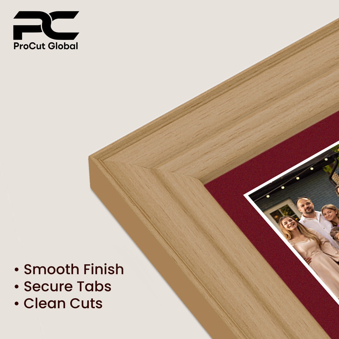 16x8" Country Pine Classic Multi Aperture Photo Frame Holds 7x5" (x3) Photos With Burgundy Mount | Modern Collage Frame thumbnail 7