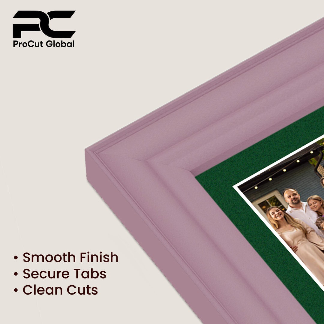16x8" Pastel Pink Classic Multi Aperture Photo Frame Holds 7x5" (x3) Photos With Forest Green Mount | Modern Collage Frame thumbnail 7