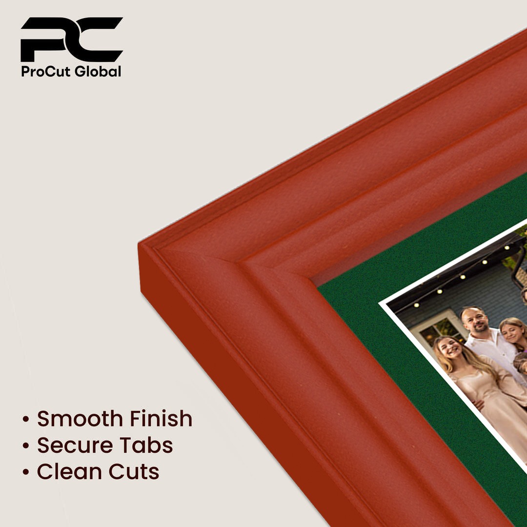 16x8" Red Classic Multi Aperture Photo Frame Holds 7x5" (x3) Photos With Forest Green Mount | Modern Collage Frame thumbnail 7