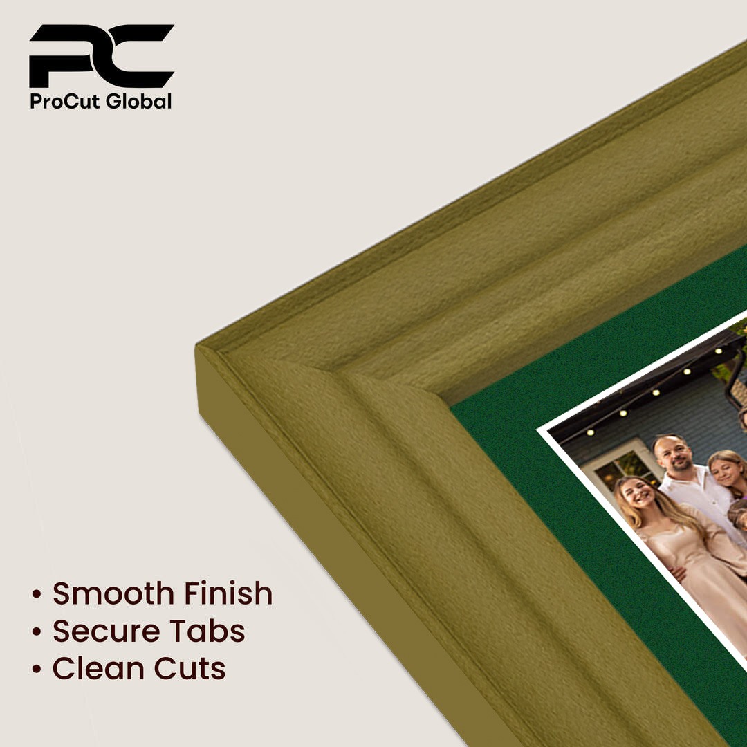 20x14" Gold Classic Multi Aperture Photo Frame Holds A4 (x2) Photos With Forest Green Mount | Modern Collage Frame thumbnail 7