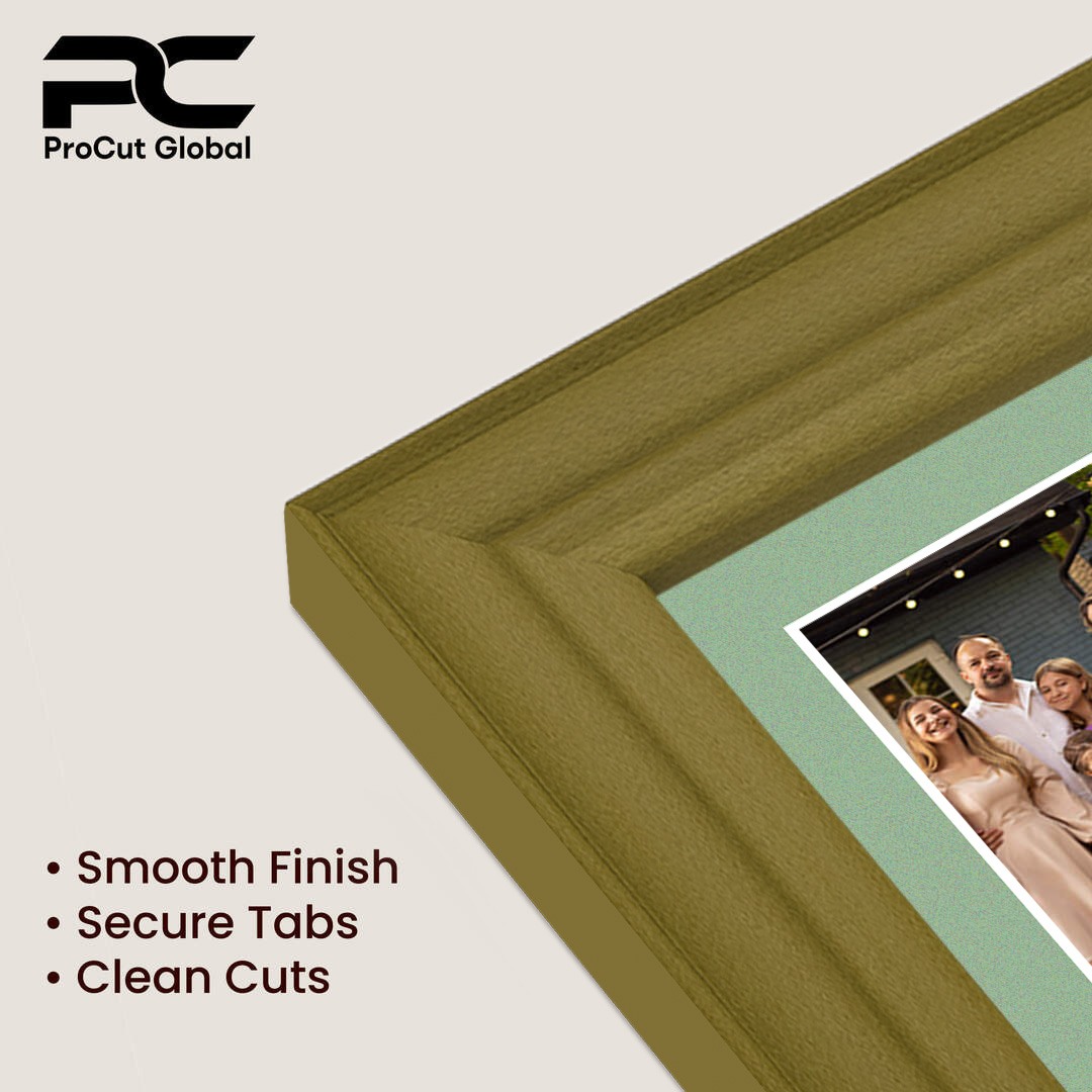 20x14" Gold Classic Multi Aperture Photo Frame Holds A4 (x2) Photos With Sage Green Mount | Modern Collage Frame thumbnail 7