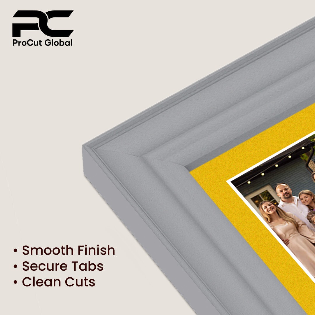 20x14" Silver Classic Multi Aperture Photo Frame Holds A4 (x2) Photos With Bright Yellow Mount | Modern Collage Frame thumbnail 7