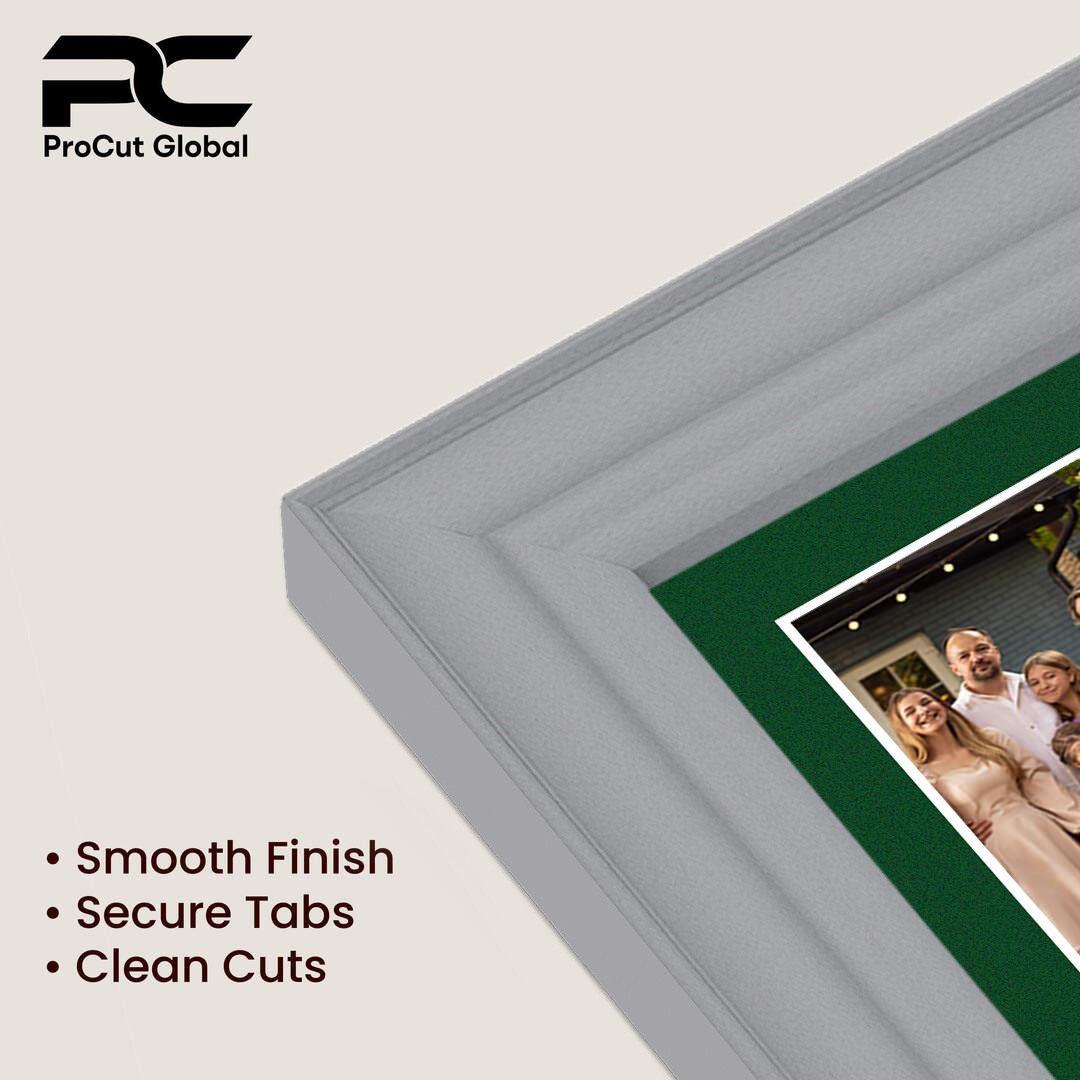 20x14" Silver Classic Multi Aperture Photo Frame Holds A4 (x2) Photos With Forest Green Mount | Modern Collage Frame thumbnail 7