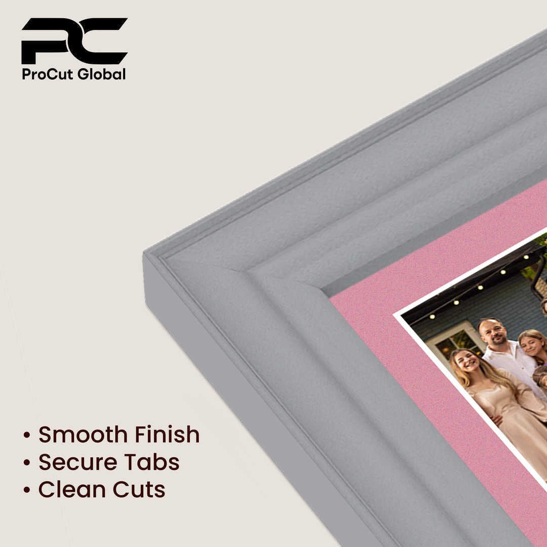 26x8" Silver Classic Multi Aperture Photo Frame Holds 6x4" (x5) Photos With Dusty Rose Mount | Modern Collage Frame thumbnail 7