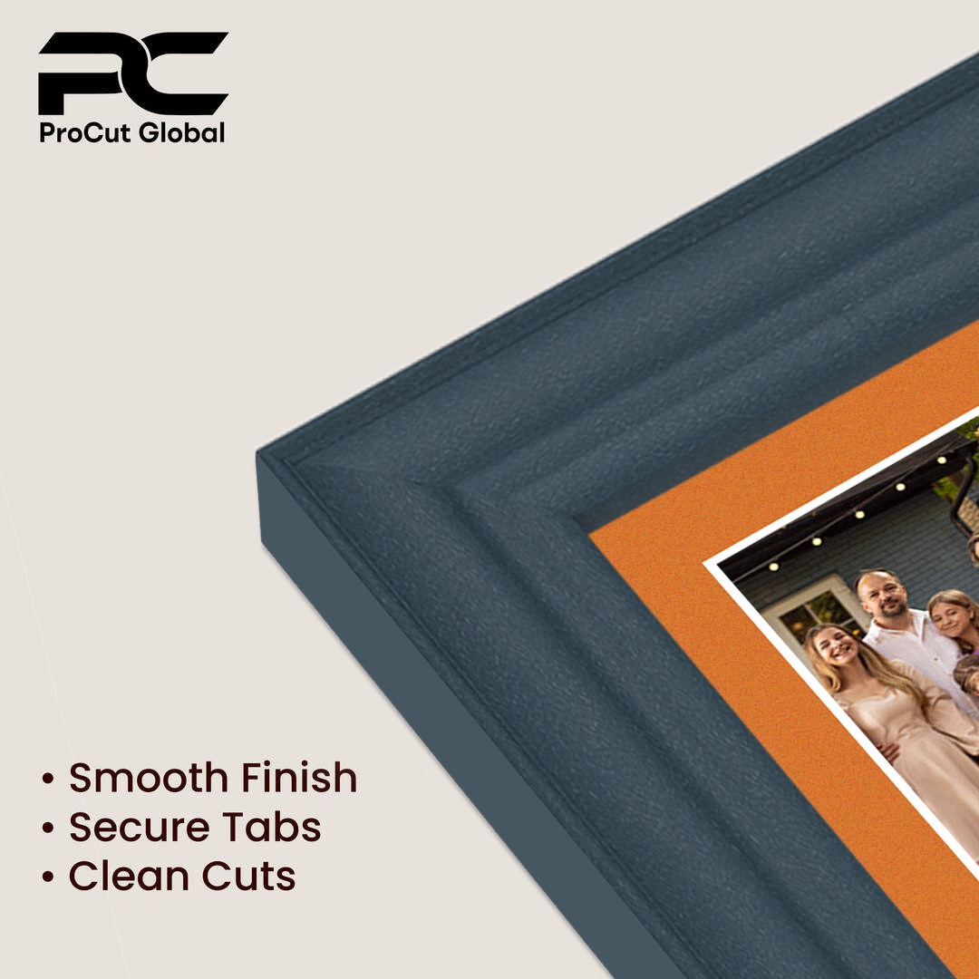 40x20cm Navy Blue Classic Multi Aperture Photo Frame Holds 6x4" (x3) Photos With Burnt Orange Mount | Modern Collage Frame thumbnail 7