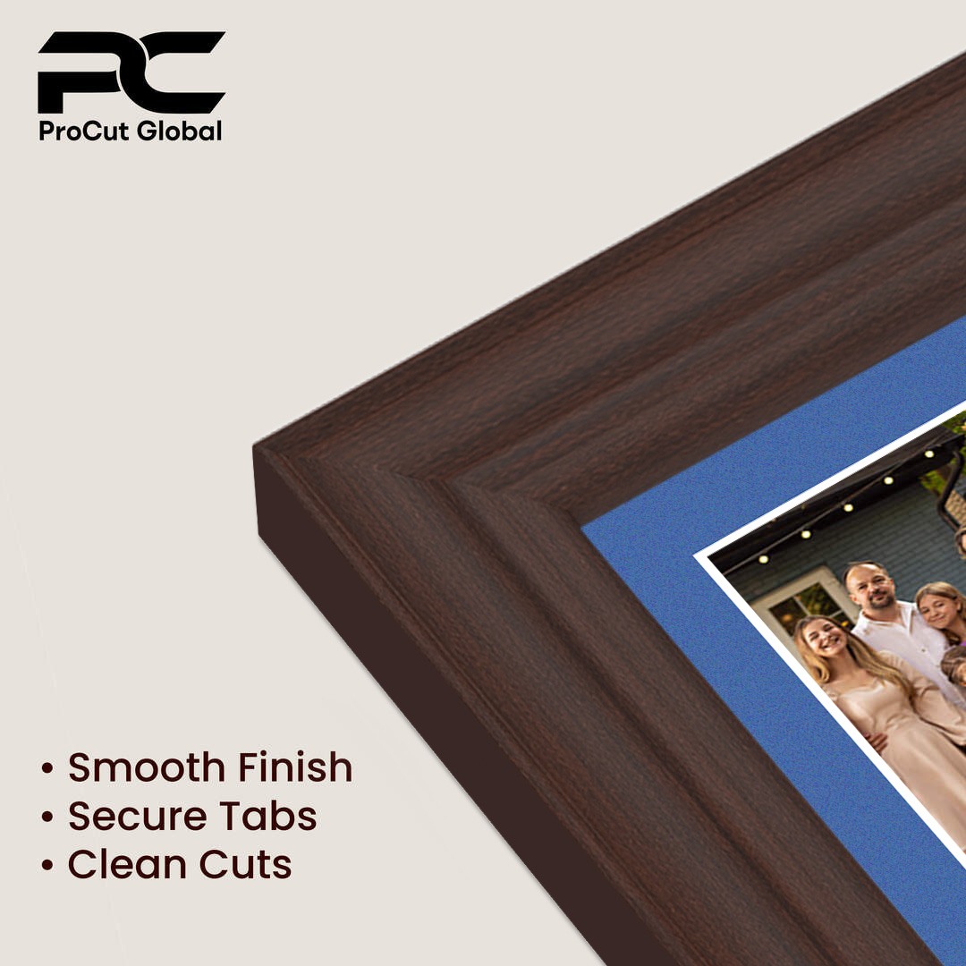 40x20cm Rose Wood Classic Multi Aperture Photo Frame Holds 6x4" (x3) Photos With Pacific Blue Mount | Modern Collage Frame thumbnail 7