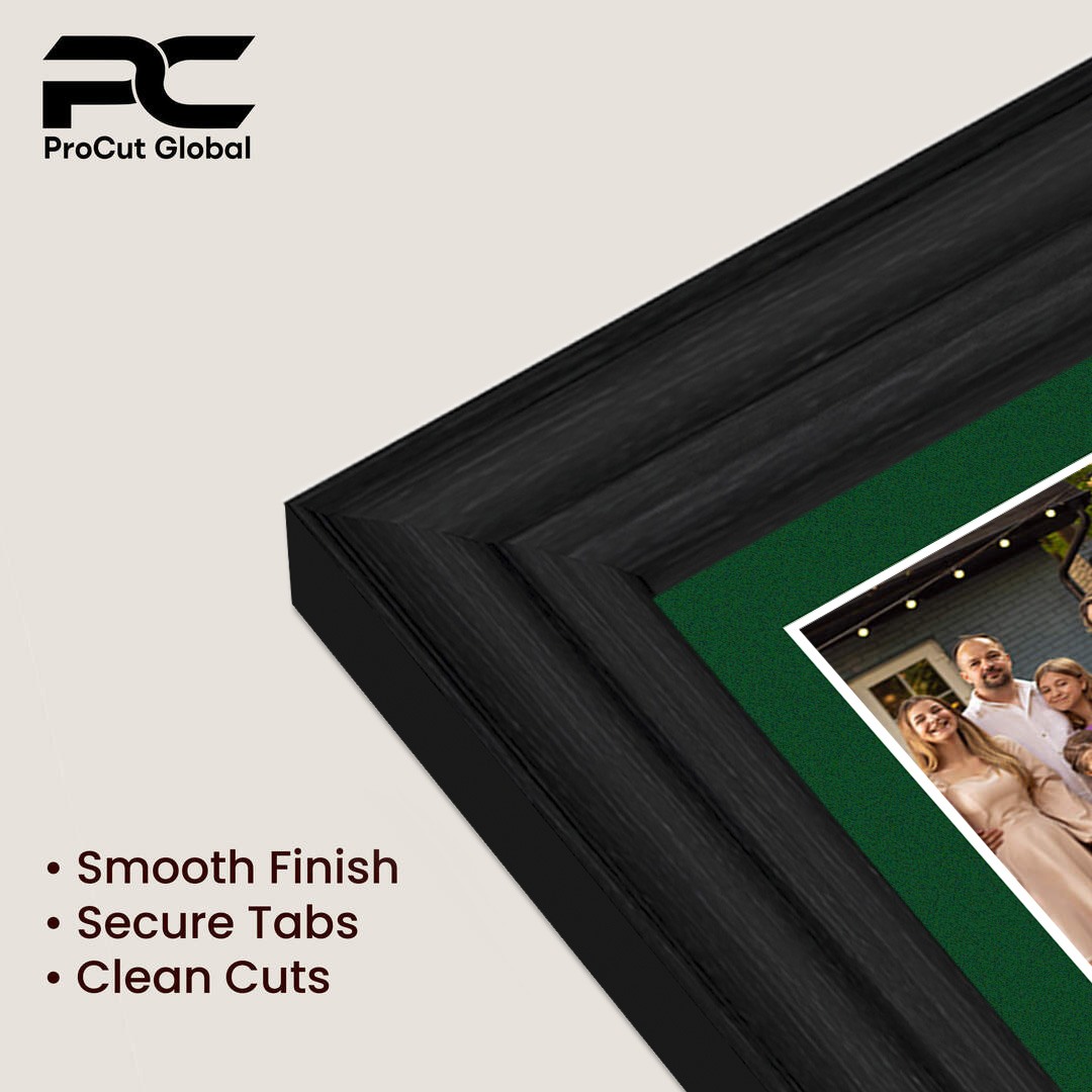 50x20cm Black Classic Multi Aperture Photo Frame Holds 6x4" (x4) Photos With Forest Green Mount | Modern Collage Frame thumbnail 7