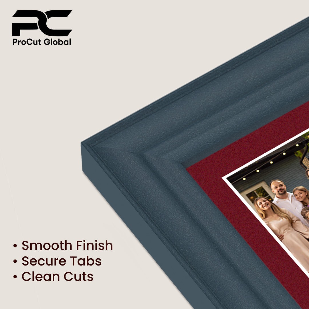 50x20cm Navy Blue Classic Multi Aperture Photo Frame Holds 6x4" (x4) Photos With Burgundy Mount | Modern Collage Frame thumbnail 7