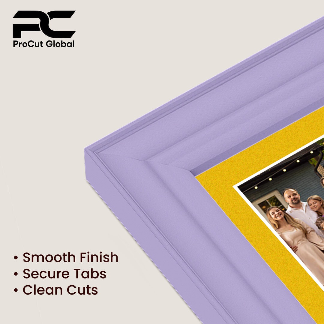 50x20cm Purple Classic Multi Aperture Photo Frame Holds 6x4" (x4) Photos With Bright Yellow Mount | Modern Collage Frame thumbnail 7