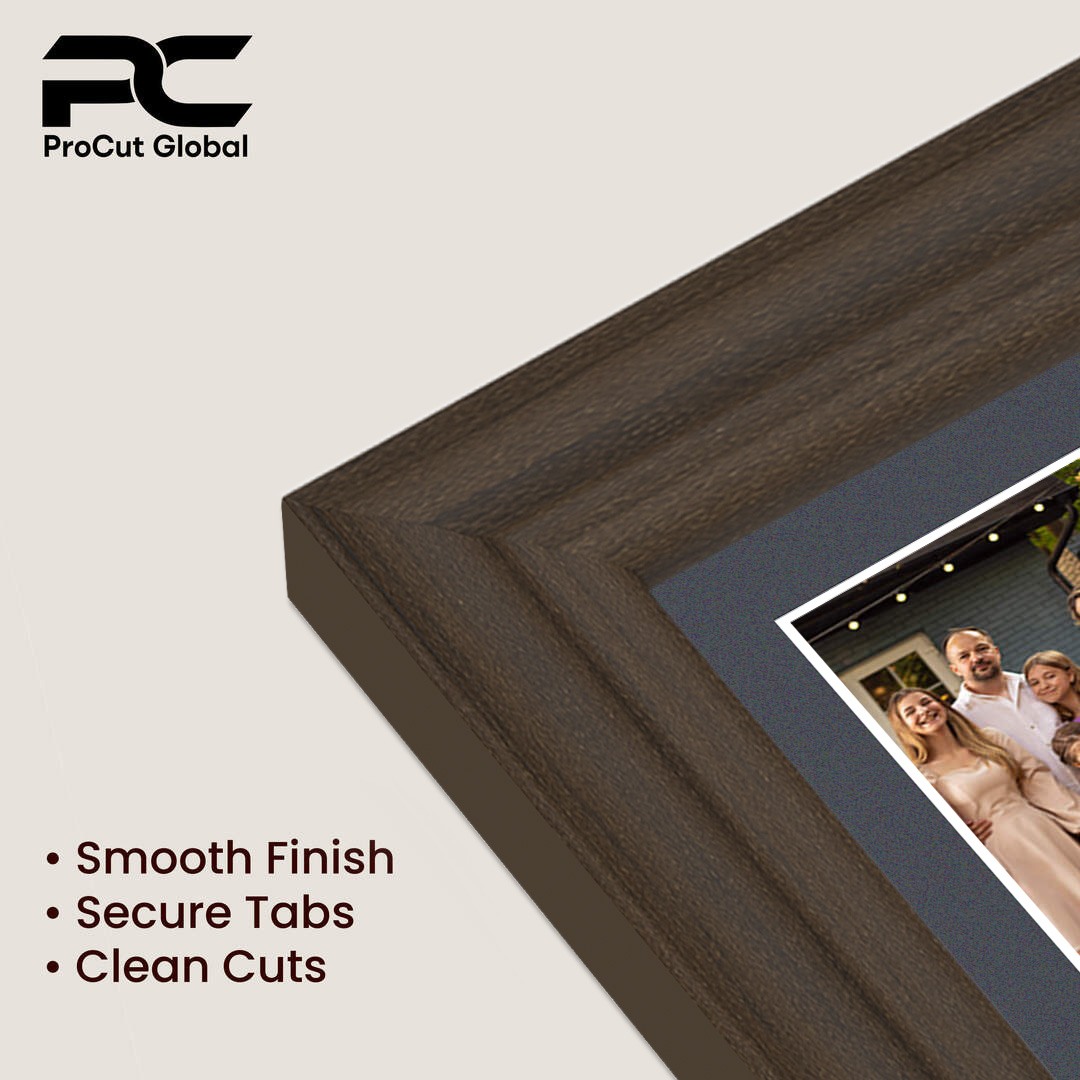 50x20cm Walnut Classic Multi Aperture Photo Frame Holds 6x4" (x4) Photos With Charcoal Grey Mount | Modern Collage Frame thumbnail 7