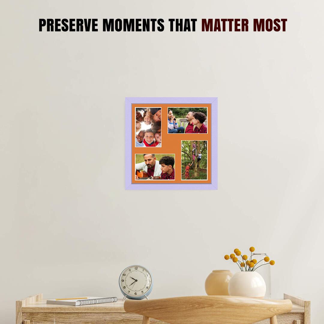 12x12" Purple Sleek Multi Aperture Photo Frame - Fits 6x4" (x4) Photos | Collage Frame thumbnail 2