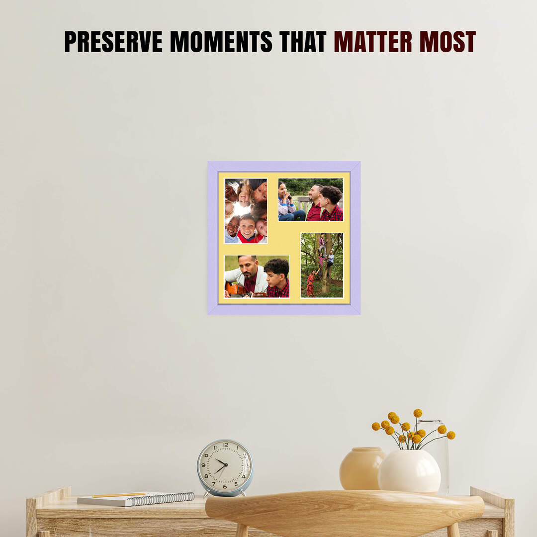 12x12" Sleek Purple Multi Aperture Photo Frame - Fits 6x4" (x4) Photos | Collage Frame thumbnail 2