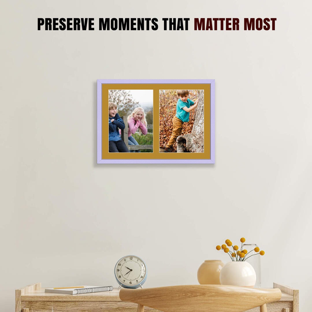20x14" Purple Sleek Multi Aperture Photo Frame - Fits A4 (x2) Photos | Collage Frame thumbnail 2