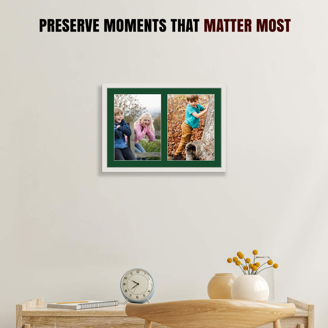 20x14" Sleek White Multi Aperture Photo Frame - Fits A4 (x2) Photos | Collage Frame thumbnail 2