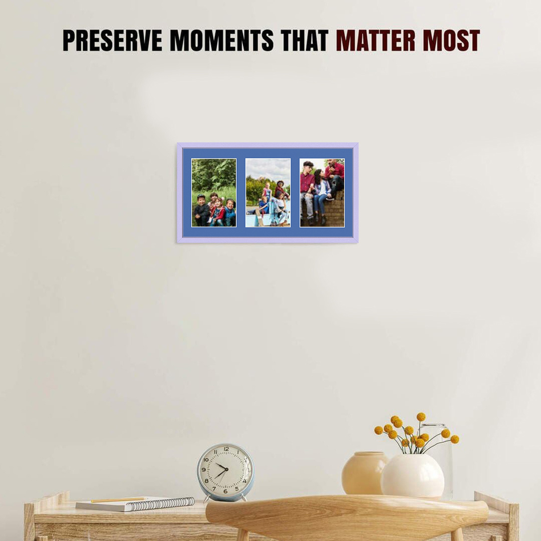 40x20cm Sleek Purple Multi Aperture Photo Frame - Fits 6x4" (x3) Photos | Collage Frame thumbnail 2