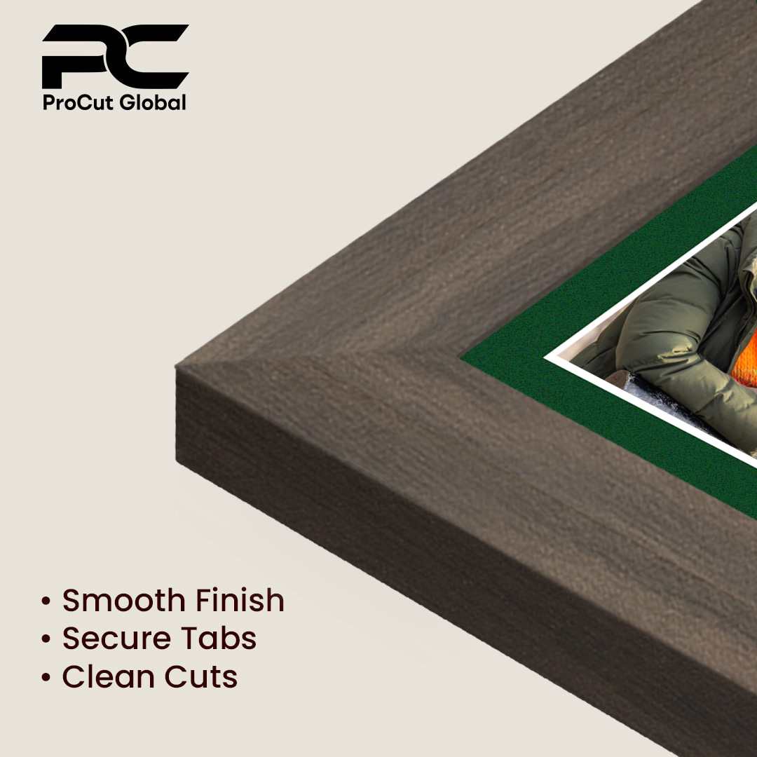 20x14" Walnut Sleek Multi Aperture Photo Frame Holds A4 (x2) Photos With Forest Green Mount | Modern Collage Frame thumbnail 7