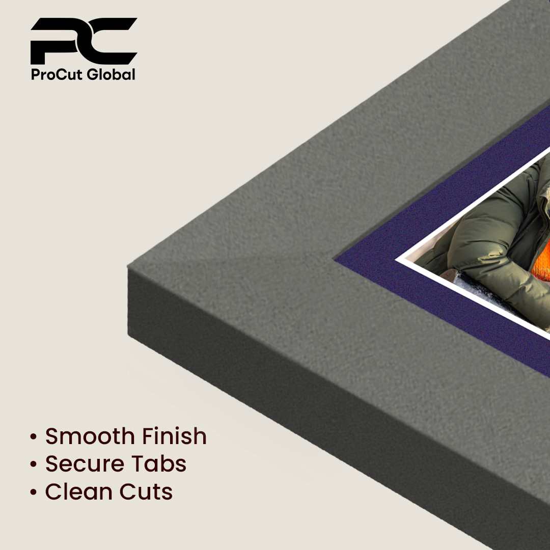 26x8" Dark Grey Sleek Multi Aperture Photo Frame Holds 6x4" (x5) Photos With Damson Mount | Modern Collage Frame thumbnail 7