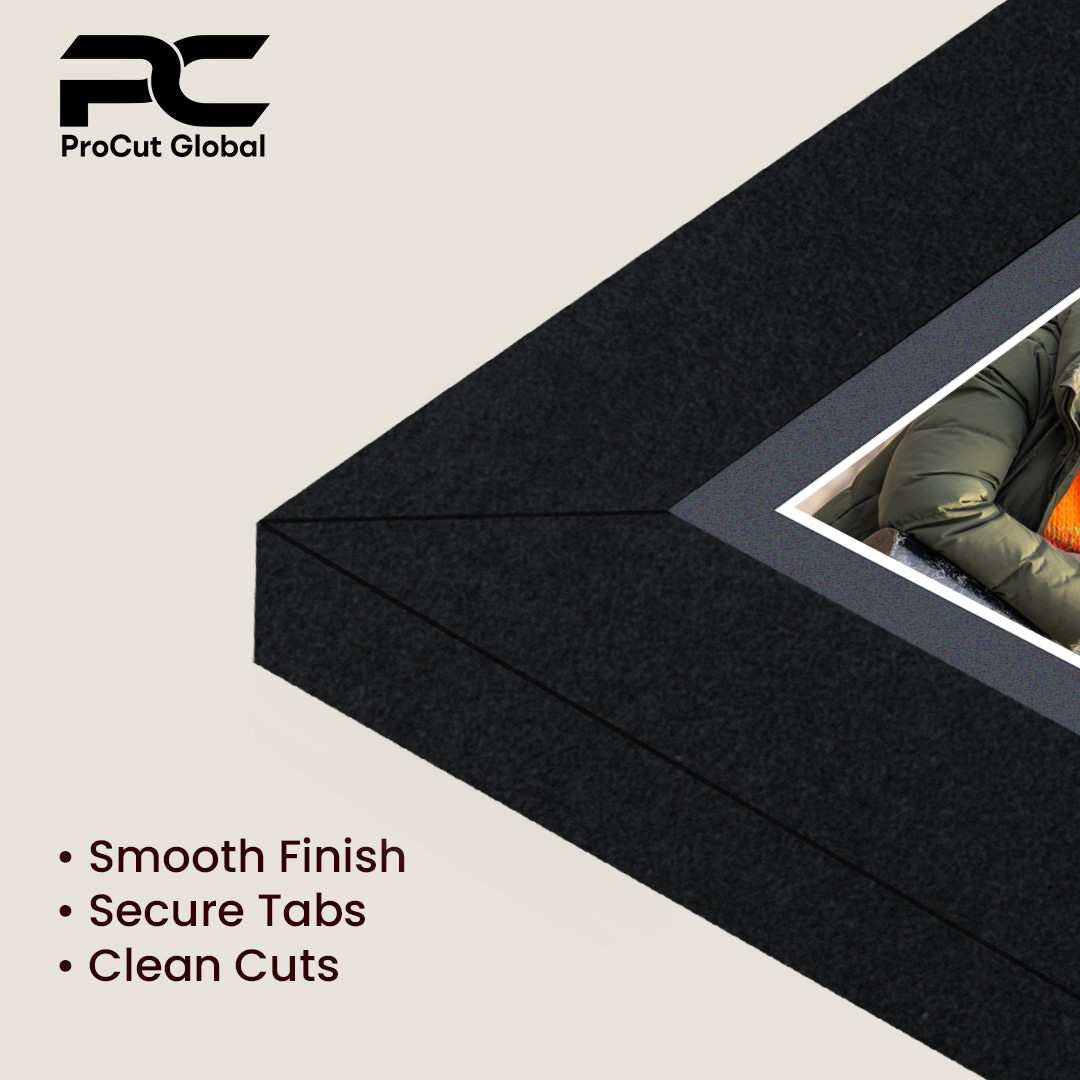 40x20cm Black Sleek Multi Aperture Photo Frame Holds 6x4" (x3) Photos With Charcoal Grey Mount | Modern Collage Frame thumbnail 7