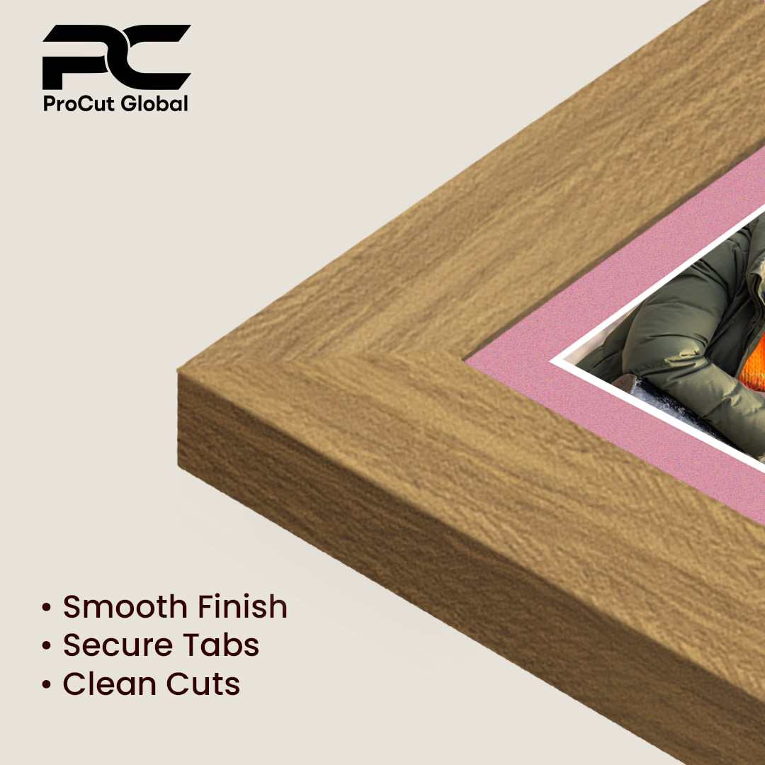 50x20cm Oak Sleek Multi Aperture Photo Frame Holds 6x4" (x4) Photos With Dusty Rose Mount | Modern Collage Frame thumbnail 7
