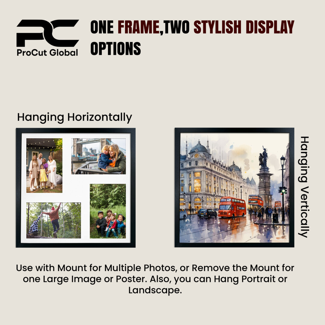 12x12" Modern Navy Blue Multi Aperture Photo Frame - Fits 6x4" (x4) Photos | Collage Frame thumbnail 4