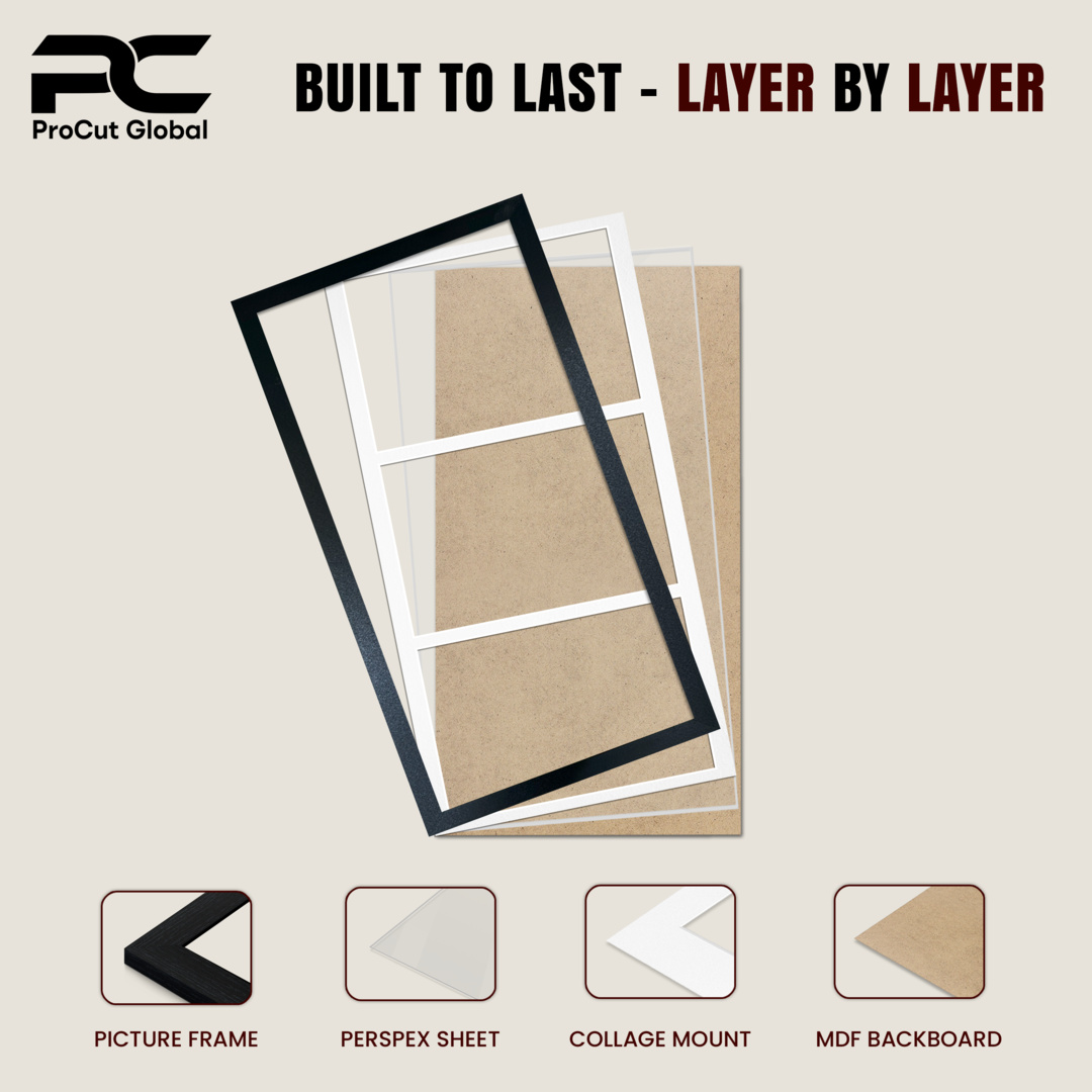 16x8" Modern Oak Multi Aperture Photo Frame - Fits 7x5" (x3) Photos | Collage Frame thumbnail 5