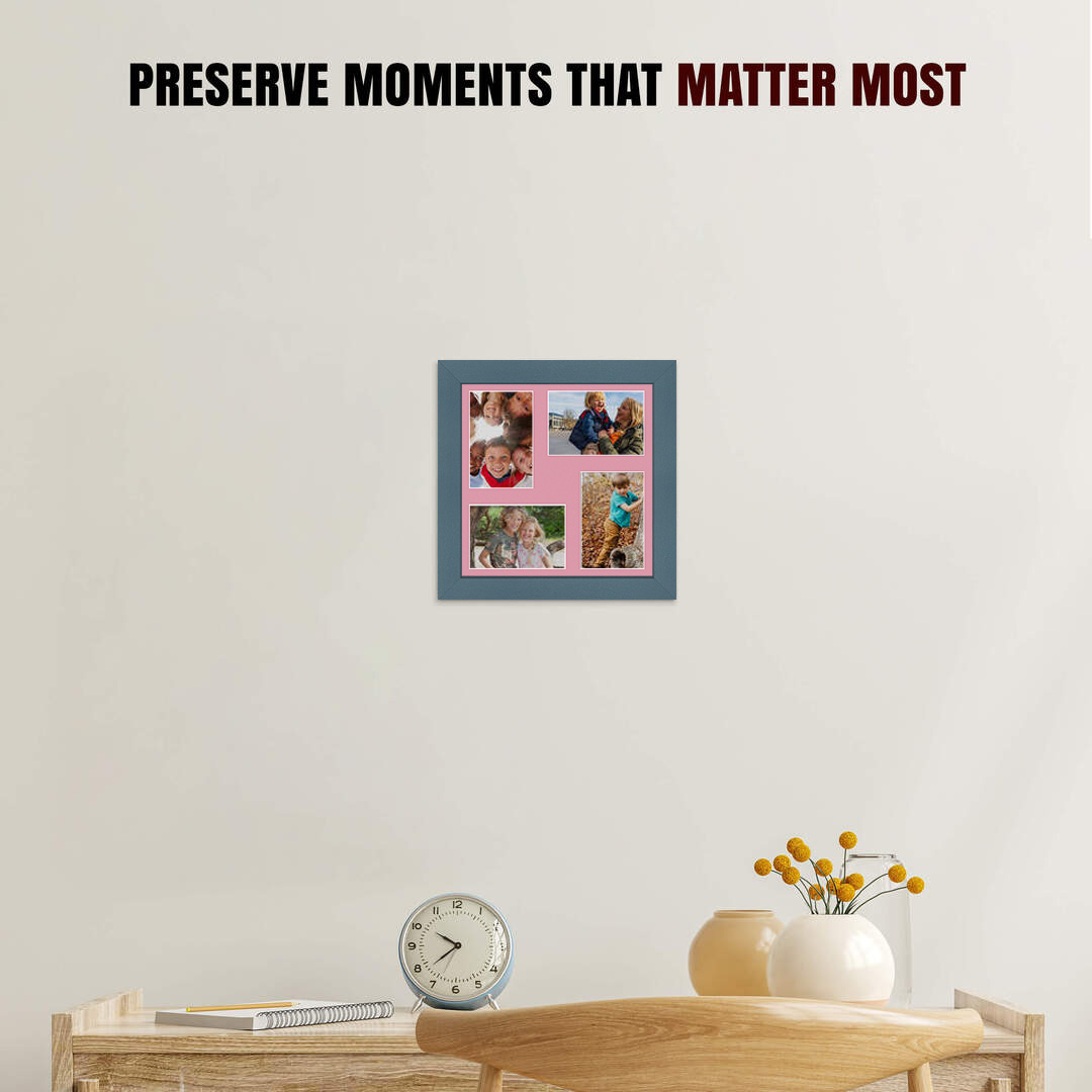 12x12" Modern Navy Blue Multi Aperture Photo Frame - Fits 6x4" (x4) Photos | Collage Frame thumbnail 2