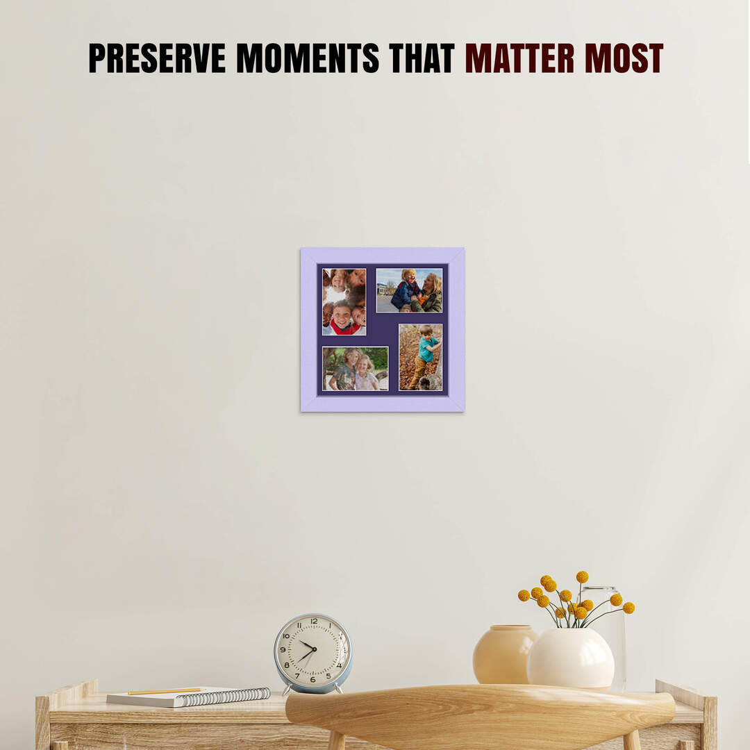 12x12" Purple Modern Multi Aperture Photo Frame - Fits 6x4" (x4) Photos | Collage Frame thumbnail 2