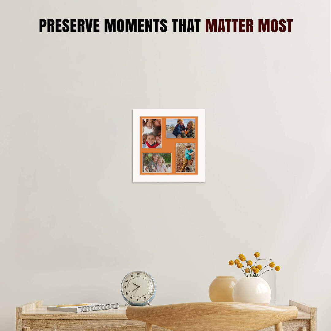 12x12" White Modern Multi Aperture Photo Frame - Fits 6x4" (x4) Photos | Collage Frame thumbnail 2