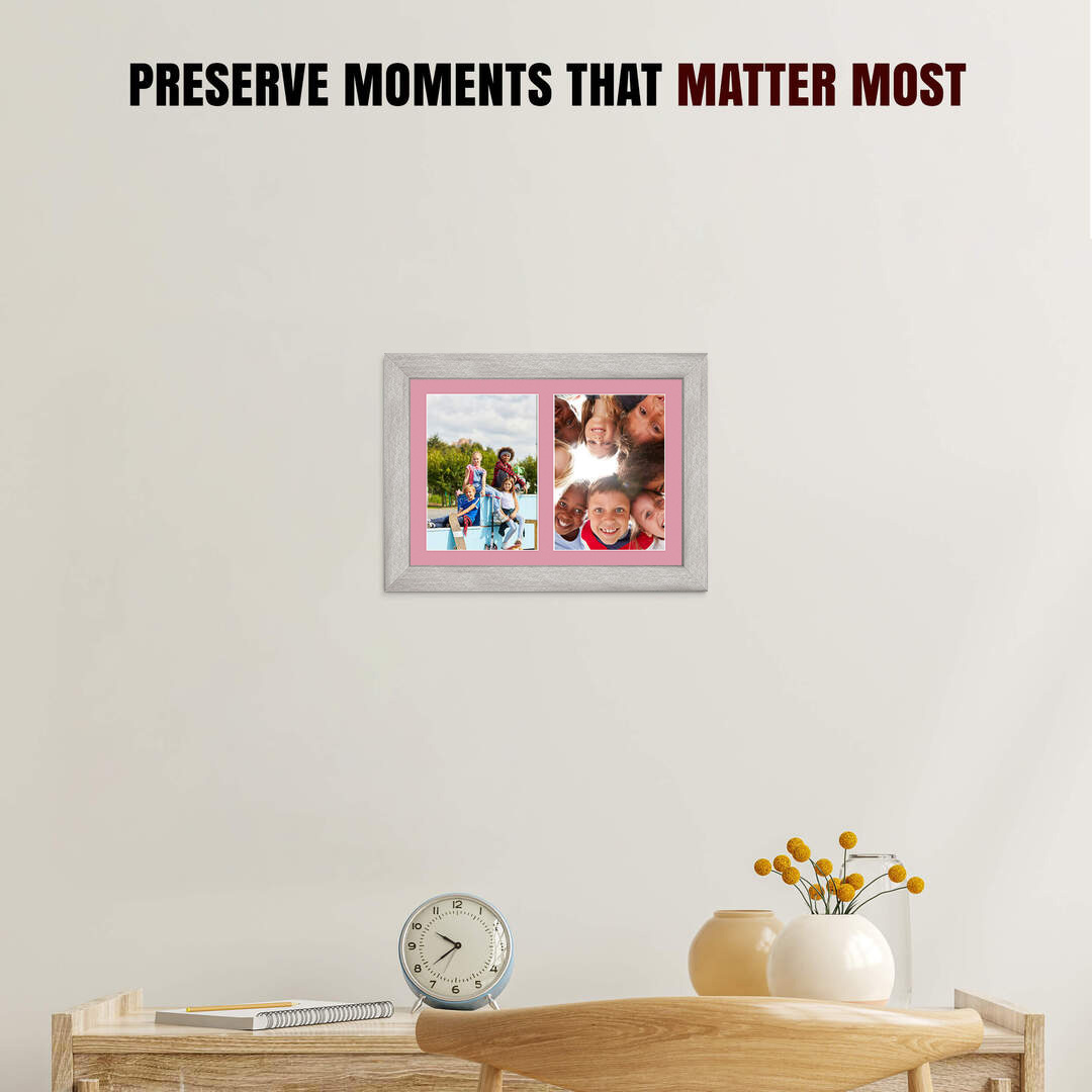 20x14" Modern Aluminium Multi Aperture Photo Frame - Fits A4 (x2) Photos | Collage Frame thumbnail 2