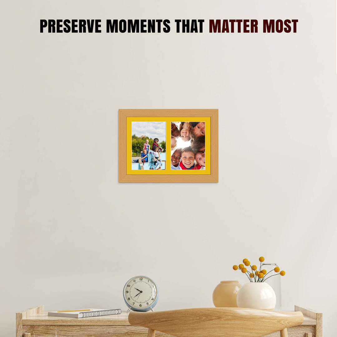 20x14" Modern Country Pine Multi Aperture Photo Frame - Fits A4 (x2) Photos | Collage Frame thumbnail 2