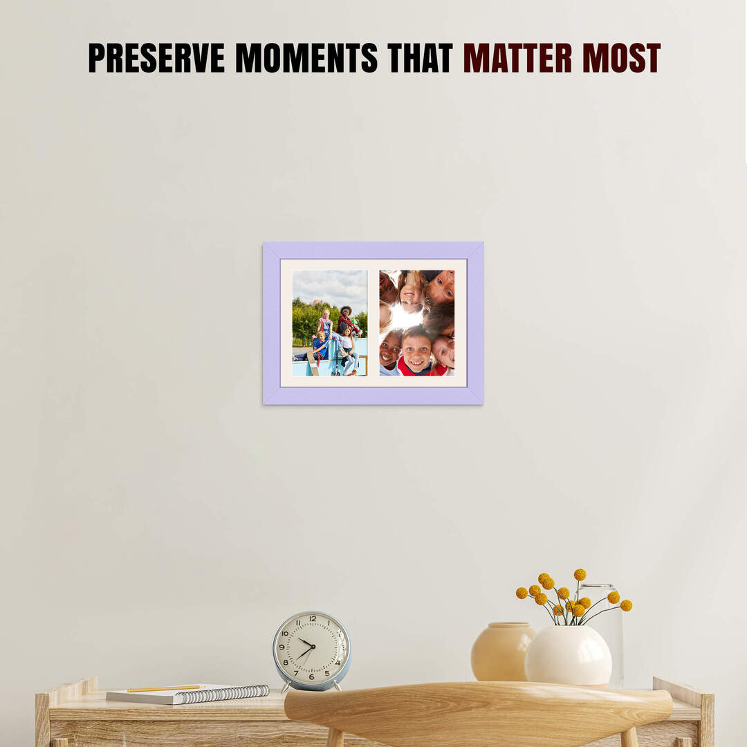 20x14" Purple Modern Multi Aperture Photo Frame - Fits A4 (x2) Photos | Collage Frame thumbnail 2